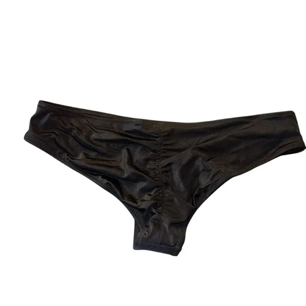 Victoria’s Secret 2013 Sz Med black bikini bottom swim cheeky sexy NWOT